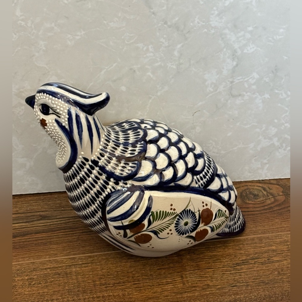 Vintage Tonala Santana Mexican Pottery Bird Figurine Dove Folk Art 13” long